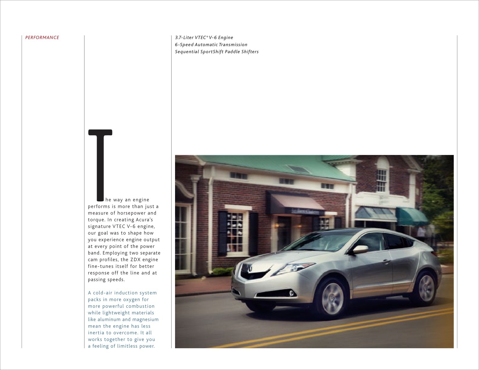 2012 Acura ZDX Brochure Page 5